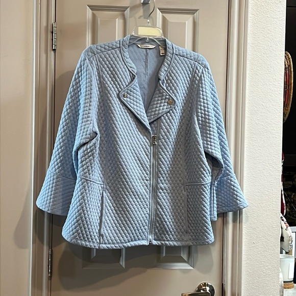 Isaac Mizrahi Jackets & Blazers - Isaac Mizrahi Live Womens Jacket White Floral Lace Zip Front size XL